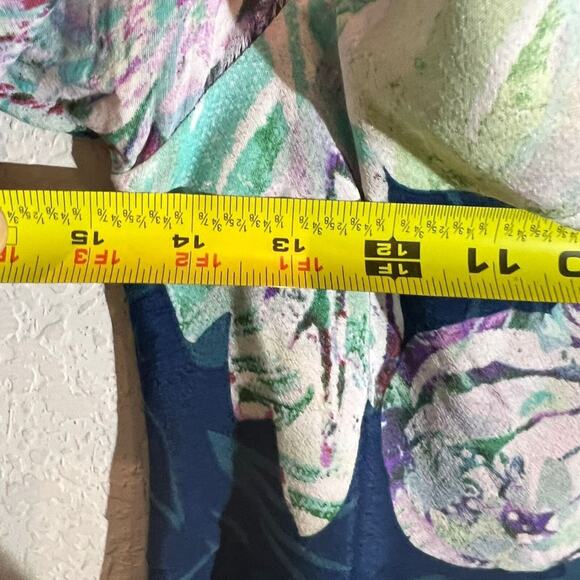 Anthropologie Maeve boho Elia Open Shoulder Floral Lined Dress Sz 2 Turquoise - Picture 5 of 6